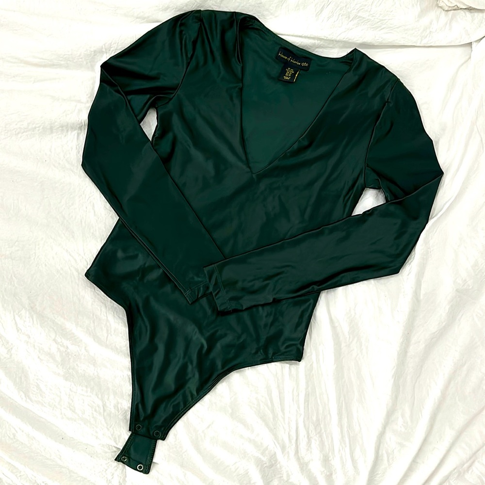 Bodysuit metallic green color new
